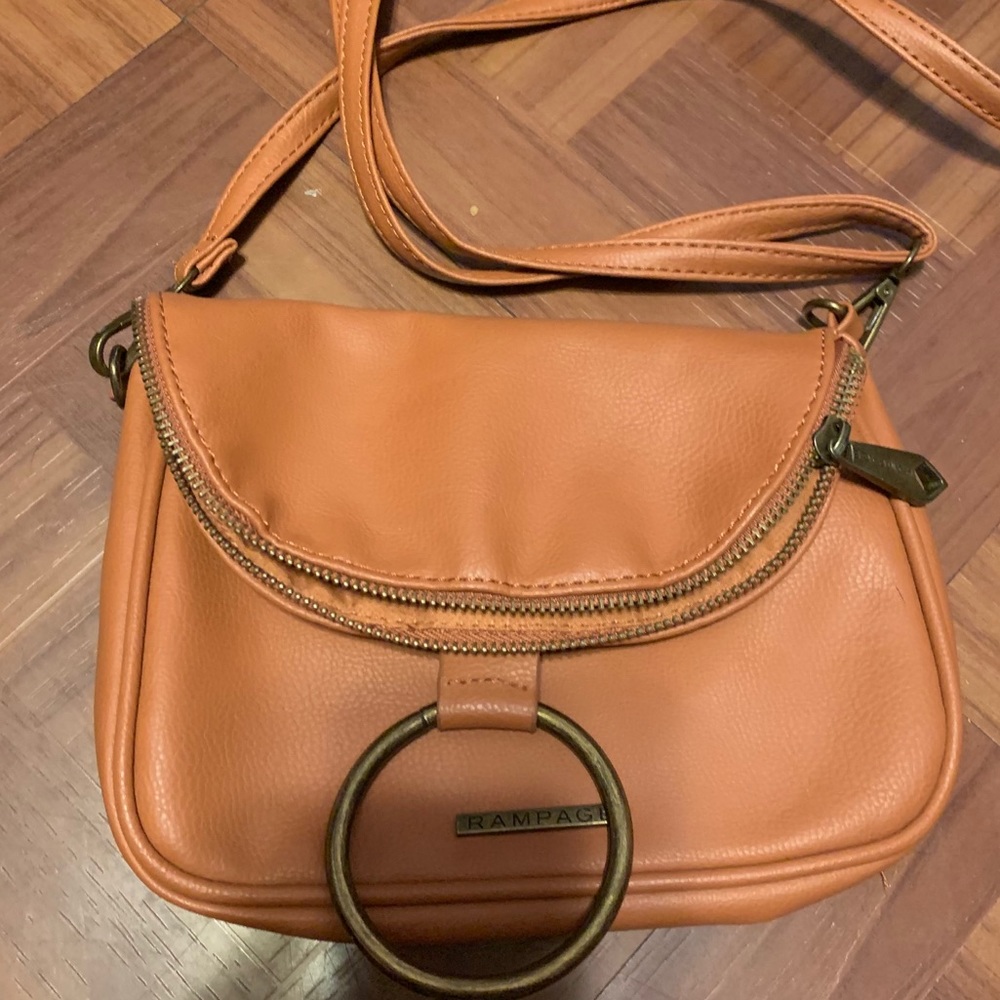 Rampage Folded Cross Body with zipper and brass